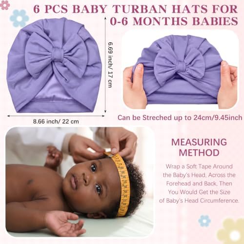 6 Pcs Newborn Satin Bonnet for Infant 0-6 Months - Image 3