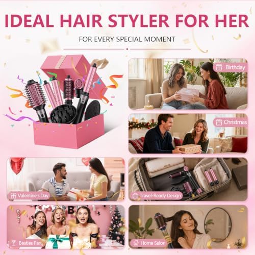 7-in-1 Air Styler Auto Wrap Curlers, Hair Dryer Brush w/Diffuser - Image 6