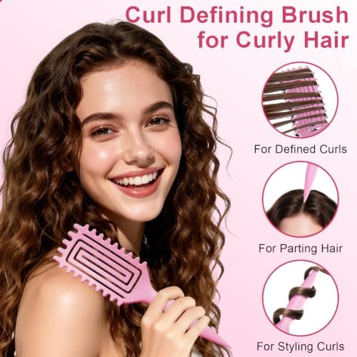 Curly Hair Brush, Curl Brush For Wet & Dry Hair,Curl Defining For Women&Men - Image 3