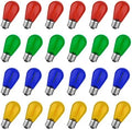 GvvooHome Colored Light Bulbs 24 Pack, S14 Bulbs for Outdoor String Lights by GvvooHome