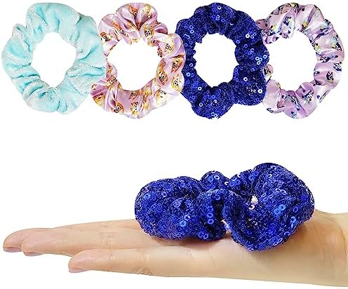 Bluey Hair Accessory 5 Pcs Set - 1 Regular 9 inch Bluey HairBrush For Girls + 4 Bluey Scrunchies For Kids - Accessories For Girls - Detangling Brush - Elastic Hair Ties Ropes Scrunchies Ages 3+ - Image 4