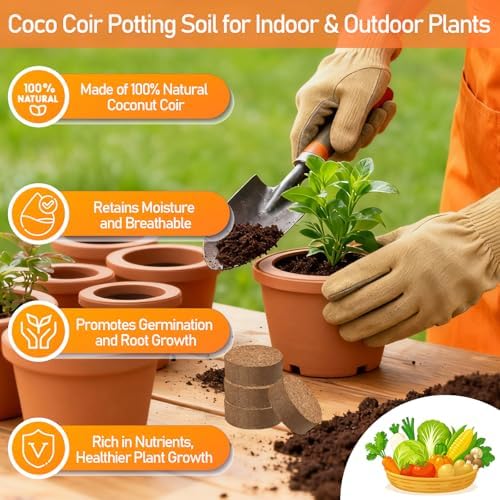 Legigo 100 Pcs 30mm Organic Coco Coir Pellets, Seed Starter Soil Pods - Image 4