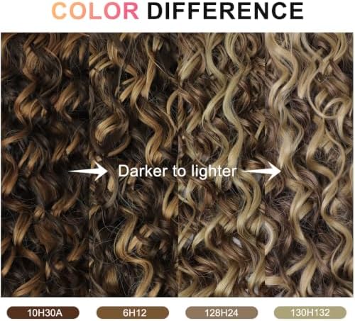 Vigorous Curly Clip In Hair Extensions,4PCS 20 inch Thick Curly Hair Extensions Lace Weft Clip Ins Invisible Natural Synthetic Hairpieces for Women,Ash Brown & Beige Blonde Highlights(130H132) - Image 4