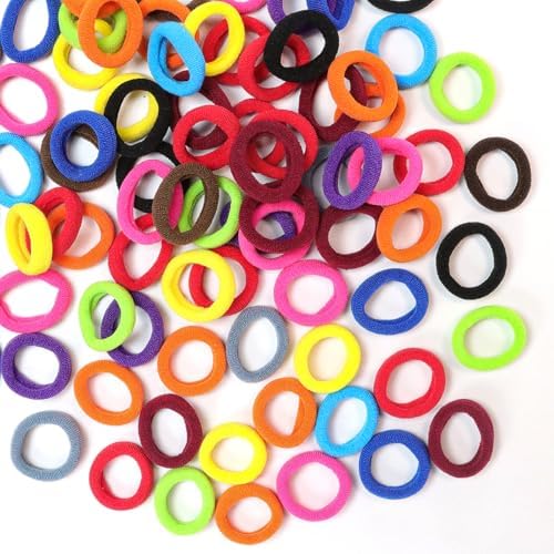 120 Pcs Baby Hair Ties, Cotton Toddler Hair Ties for Girls and Kids, Multicolor Small Seamless Hair Bands Elastic Ponytail Holders,Bright Color - Image 4