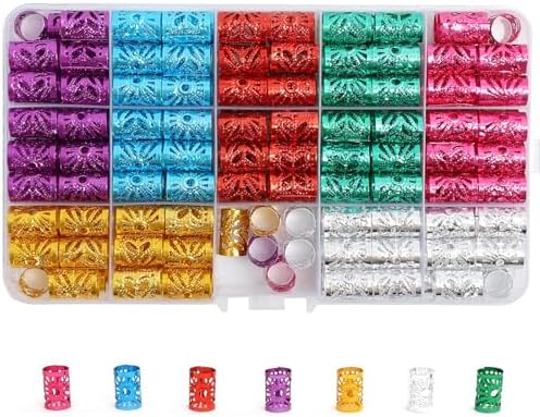 170 Pcs Hair Jewelry for Braids Accessories, Hair Cuffs for Braids Loc Jewelry for Black Women Hair Coils Rings for Hair Braids Decoration Dreadlock Beads Locs Accessories by Loceast