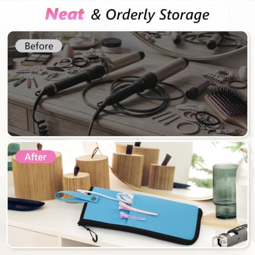 2-in-1 Heat Resistant Mat & Storage Bag with Pocket for Hair Tools - Image 6