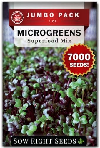 Sow Right Seeds- 7000 Superfood Mix Microgreen Seed for Growing Bulk Indoor by SowRightSeeds