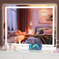 Hasipu Vanity Mirror with Lights, 23" x 18" LED Makeup Mirror, Lighted Makeup Mirror with Dimmable 3 Modes, Touch Screen Control Vanity Mirror Square White by Whatssuitableisthebest