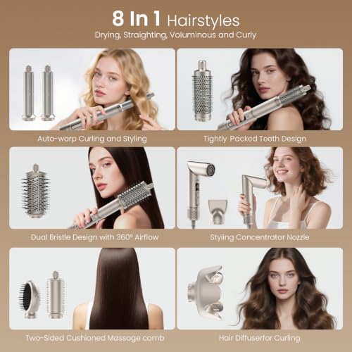 Hot Air Styler & Blow Dryer Brush, Multi Hair Styler for Curls & Volume - Image 2
