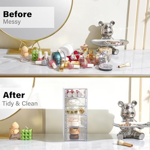 Prsildan Hair Accessories Organizer Acrylic Drawer with 5 Small Drawers - Image 4
