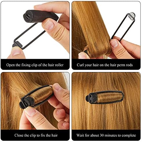 Syhood 60 Pcs 0.6 Inch Satin Foam Sponge Hair Rollers for Women, Black - Image 4