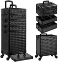 AROUS 5 in 1 Rolling Makeup Train Case with Lid Cosmetology Case on Wheels by Unknown