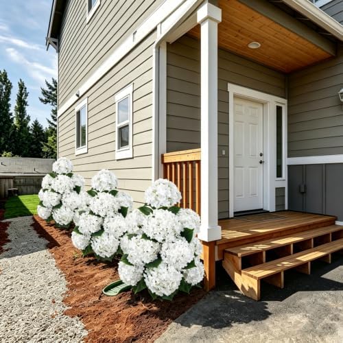 2 Pcs 38" Artificial Hydrangea Tree for Outdoor， with Pot & Spike - Image 5