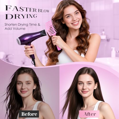 Bsisme Hair Brush with Hair Clips, Vented Brush for Faster Blow Drying - Image 4