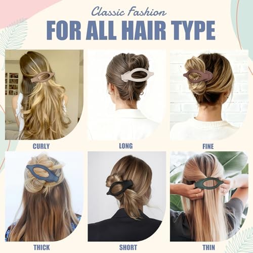 Flat Hair Clips for Women - 6 PCS French Flat Claw Clips Medium Hair Clips for Girls Large Hair Claw Clips for Thick or Thin Hair Strong Hold No Slip Hair Accessories for women (Dark Colorful) - Image 4