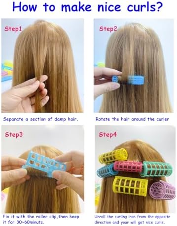 20PCS Plastic Snap-On Self-Grip Heatless Curlers Set 2.5cm/1in for DIY Hairstyling and Salon Use - Image 6