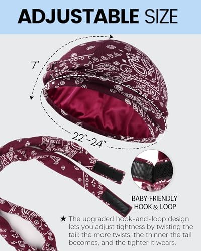 Ababalaya Upgraded Satin Lined Halo Turban Wave Cap - Image 3