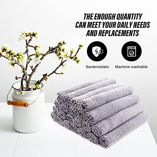 MOONQUEEN Ultra Soft Premium Washcloths Set - 12 x 12 inches - 72 Pack - Quick Drying - Highly Absorbent Coral Velvet Bathroom Wash Clothes (Light Grey) - Image 5