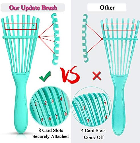 5 Pcs Detangling Hair Brush Set, Ez Detangler Brush With Edge Brush, Rat Tail Combs for Black Natural Hair Styling and Cuting, Curly/Straight/Wet/Dry/long/Short Hair Available for Women Kids Men - Image 4