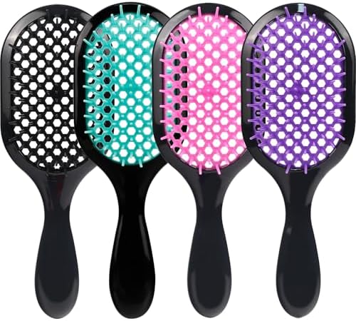 4-Pack Vented Detangling Hair Brush for Wet and Dry Hair, Assorted Colors by Mejglrc