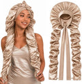 Double Layer Slik Like Satin Bonnet, 33-43" XXL Bonnet for Braids Long Hair by Kemispary