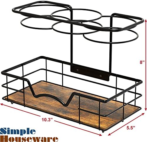 Simple Houseware Countertop Hair Tools Organizer, Walnut - Image 7