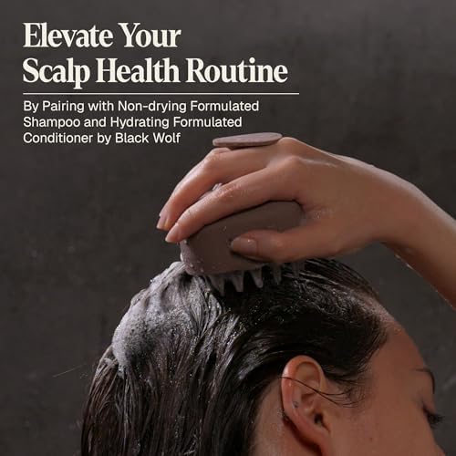 Black Wolf Sonic Scalp Scrubber - Hair & Scalp Scrub Brush, Taupe - Image 5
