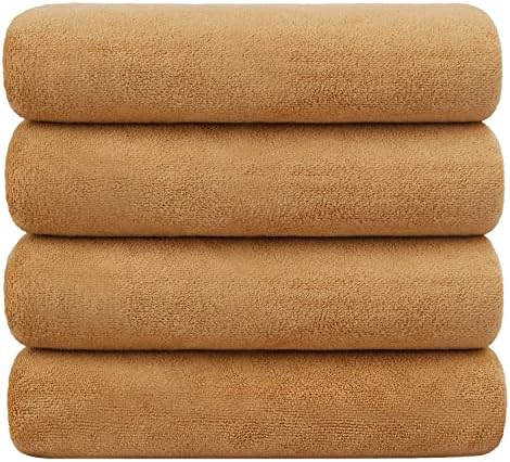 JML Microfiber Bath Towels, 30" x 60", 4 Pack, Beige by JML