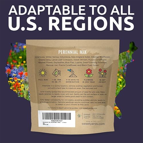 Perennial Wildflower Seeds Mixture - Bulk 1 Ounce Packet - Over 15,000 Pure Live Seed - Open Pollinated and Non GMO… - Image 7