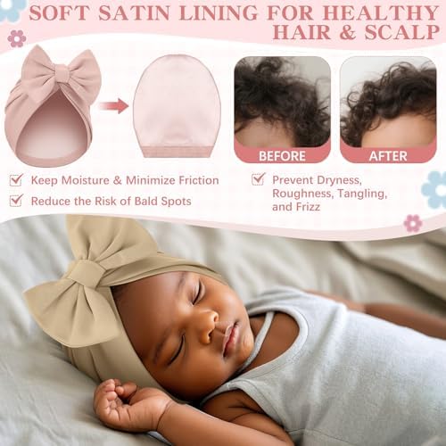 6 Pcs Newborn Satin Bonnet for Infant 0-6 Months - Image 2