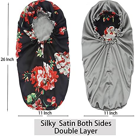 Satin Bonnet Silk Sleep Cap,Hair Bonnet for Braids Curly Hair - Image 2