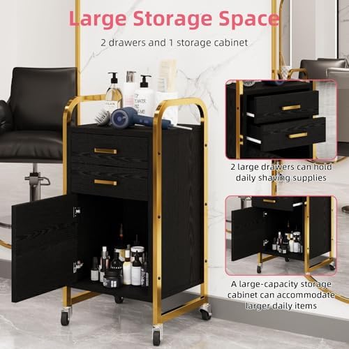4ever2buy Salon Station for Hair Stylist, Black Rolling Salon Station Cart - Image 6