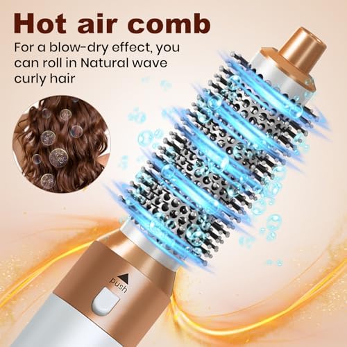 Hair Dryer Brush 5 in 1, Negative Ion Blow Dryer Brush Set -110,000 RPM High -Speed Hot Air Brush Air Styler Curling Wrap Air Curler,Curling Iron Hair Styling Tool for Straight Curl Drying Smoothing - Image 2