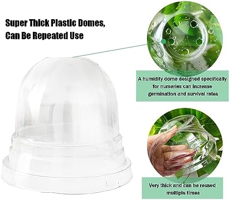 RooTrimmer Plant Nursery Pots with Humidity Domes, 25 Sets 4 Inch Soft Nursery Pots Quality Ones (25 Red Pots + 25 Clear Lids), Seeds Starter Pots Small Planter Containers - Image 4