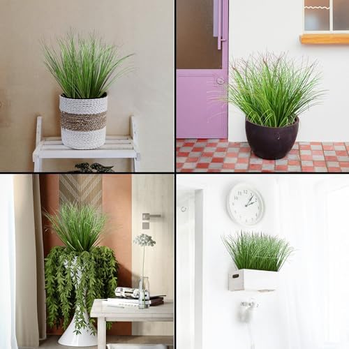 24 Pack Bulk Artificial Plants, Fake Greenery Onion Grass Shrubs Flowers Green Wheat Grass Leaves for Home Office Living Room Indoor Outdoor Gardening Vase Pot Decor - Image 6