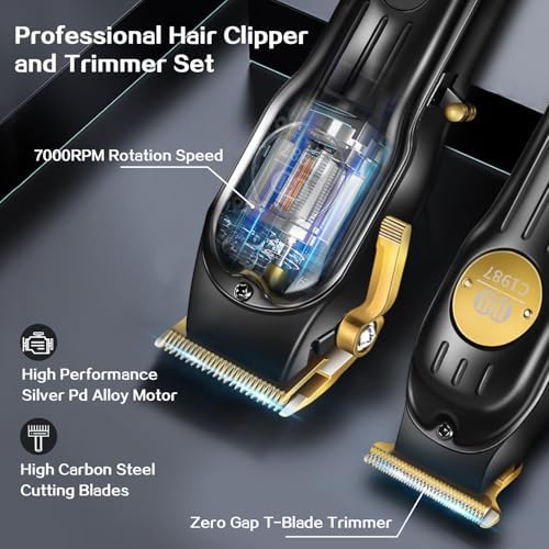 CIICII Mens Hair Clippers and Trimmers Set, Cordless Barber Haircut Kit - Image 3
