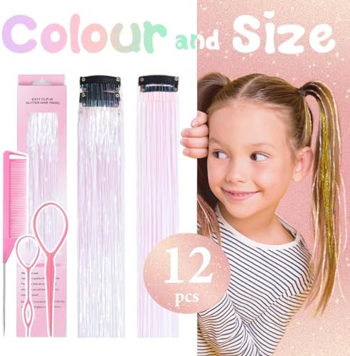 Hair Tinsel Clip in White Fairy Hair Tinsel Kit - Image 3