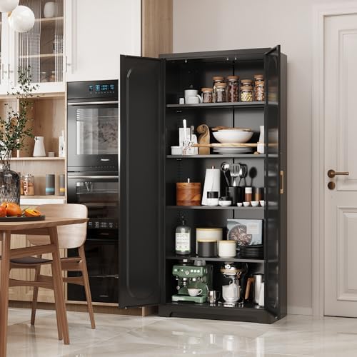 Steeloong 71"Metal Pantry Storage Cabinet with Doors & 4 Adjustable Shelves - Image 5