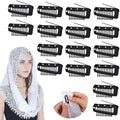 Vodolo Chunni Clips with Safety Pins,16 PCS Strong Chunni Grip Dupatta Setting Clips Indian for Woman Black by Vodolo