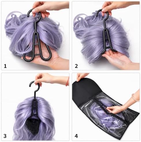 Hadwoer 4-Pack Hair Extension Holder - Wig Storage Bags with Hanger for Multiple Wigs, Dust-proof, Ideal for Hair Extensions & Accessories - Image 5
