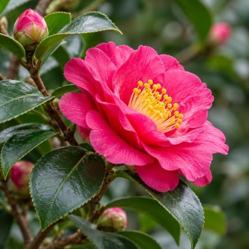 Shishi Gashira Camellia Shrub - 16-22" Tall Live Plant - 3 Gallon Pot by Unknown