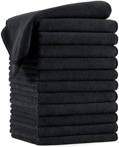 POLYTE 340 GSM Quick Dry Microfiber Hair Salon Towel, 16x29 in, 12 Pack by Polyte
