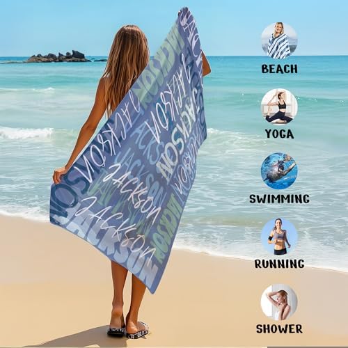JML Personalized Beach Towel with Name, Custom Beach Towel with Name, Customized Microfiber Pool Towel, Quick Dry & Absorbent Swim Towel for Adult,Anniversary, Birthday, Summer Holiday,Vacation - Image 6