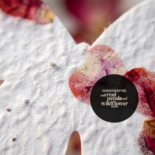 48 Favor Set, Rose Red Butterfly Gift Wrap Tags with Wildflower Seeds - Image 4