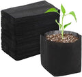 GREANER 100 PCS Nursery Bags, 6.3x5.7 Inch Biodegradable Seed Starter Pots, Plant Grow Bags for Plant, Tree, Flower, Seedling, Vegetables (Black) by GREANER