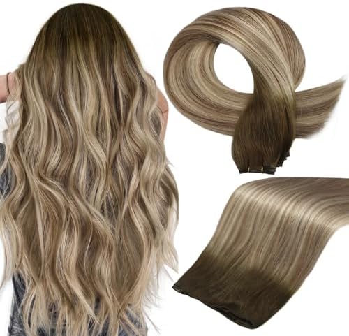 Full Shine Genius Weft Hair Extensions Remy Human Hair 22 Inch 60g by FullShine