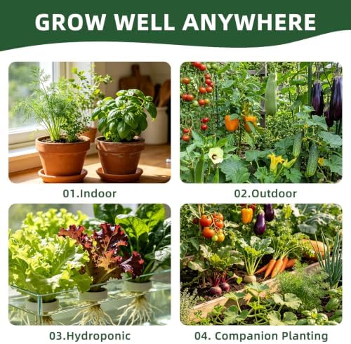 Fall Winter Vegetable Heirloom Seeds | 40 Varieties | 20,000+ High Yield Garden Seeds | Sweet Basil, Cherry Tomato, Romaine Lettuce & More | 2026 Season | for Indoor & Outdoor Home Planting - Image 7