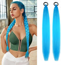 Rave Hair Extensions 2 Pack Sky Blue Braid Ponytail Extension for Women by LyoRuSi