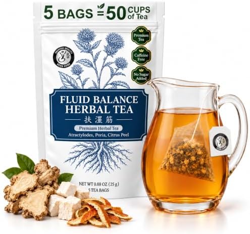 Herb Guru Herbal Tea, Fluid Balance Poria & Hawthorn, 5 Bags (50 Cups) by HerbGuru