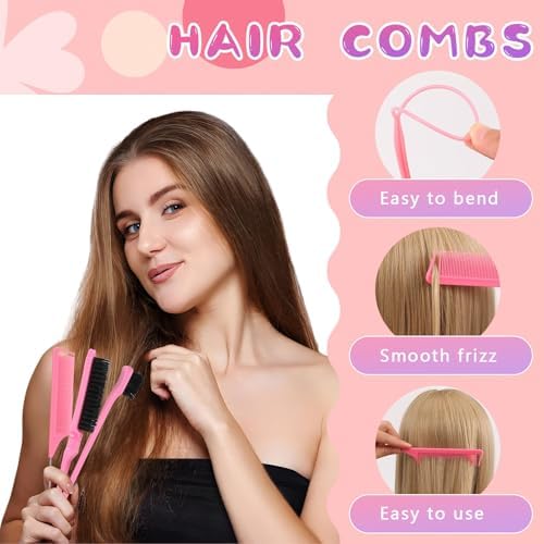 Girls Hair Accessories-1500P Elastics 45P Claw Clips Wax Stick Comb Set - Image 5